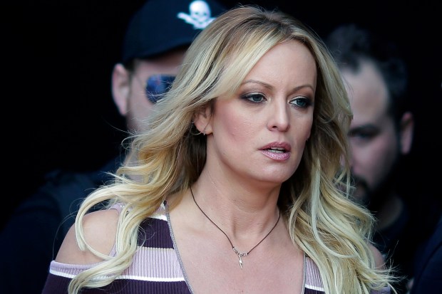 FILE – Adult film actress Stormy Daniels arrives at an...