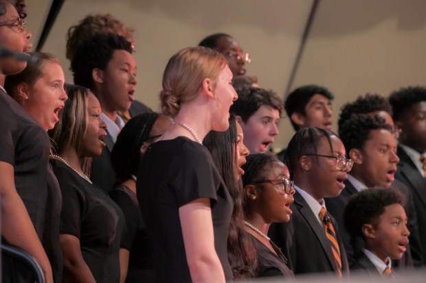The annual Knight of Music concert, featuring 52 members of Baltimore City College Choir at the school's Schaefer Auditorium. (Karl Merton Ferron/Staff)