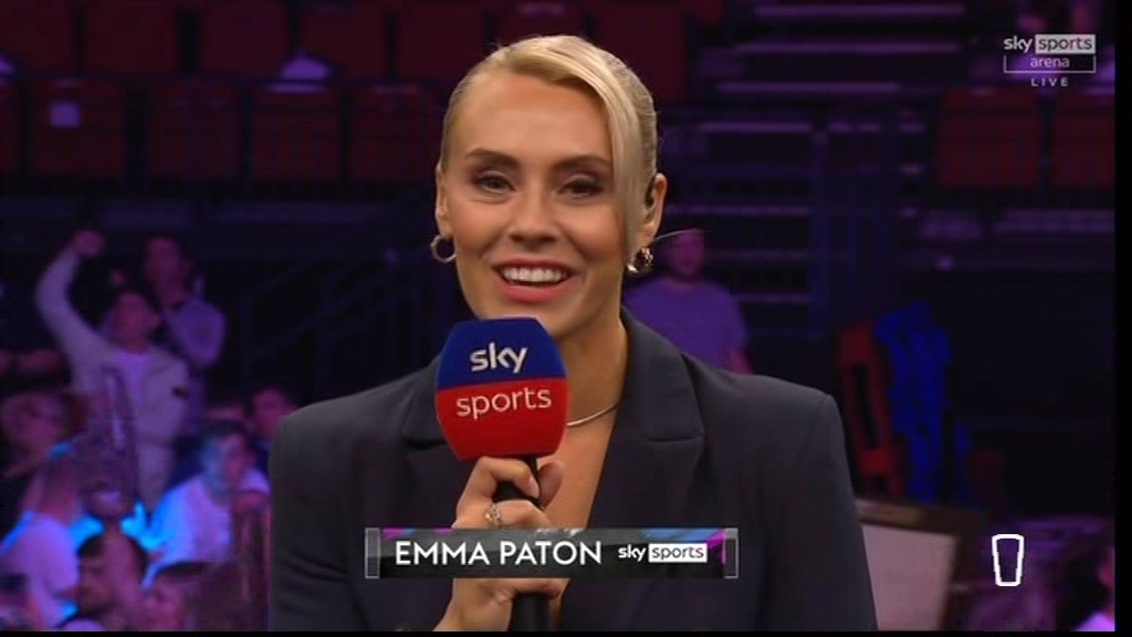 Emma Paton donned a new look for the darts tonight