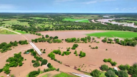 Drone footage shows extent of flooding in Texas – video