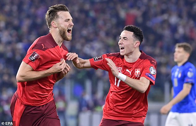 Two draws between the two nations allowed the Swiss to finish above the Italians in their qualification group for the 2022 World Cup in Qatar