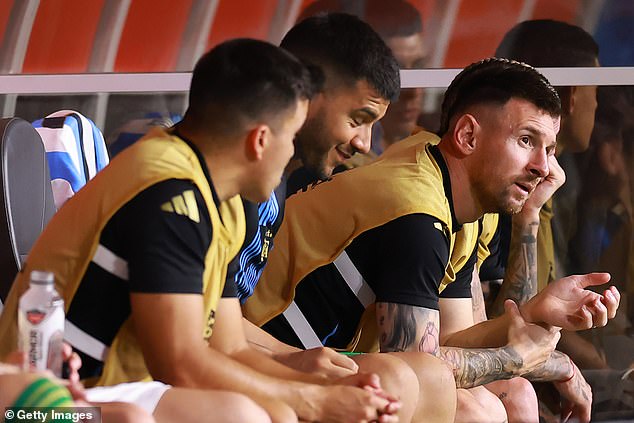 Argentina's talismanic force, Lionel Messi, was forced to watch from the bench with injury