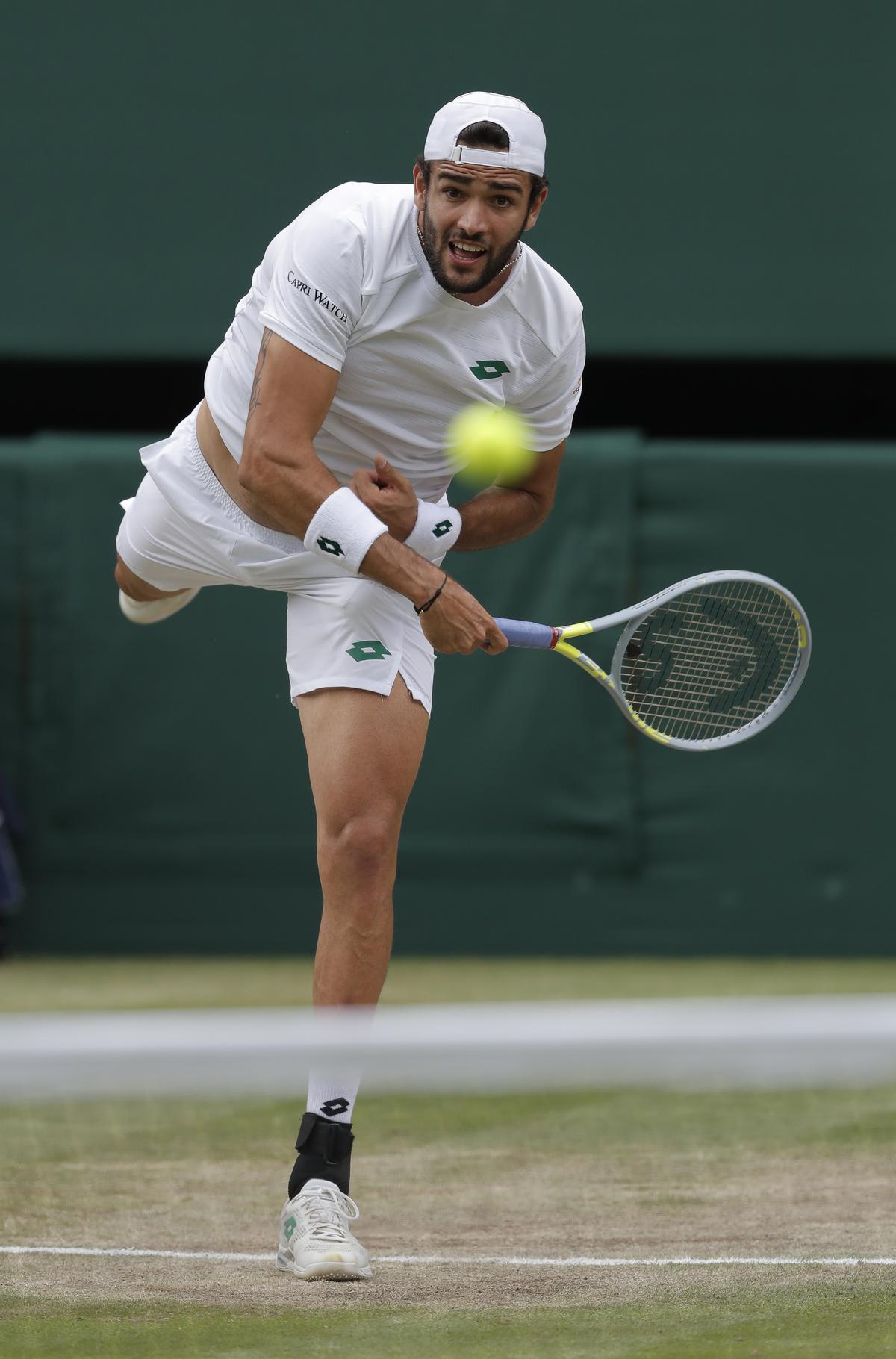 Setting the agenda: Most times, when Berrettini lands his first serve, it’s either unreturnable or draws an easy putaway. | Photo credit: Getty Images