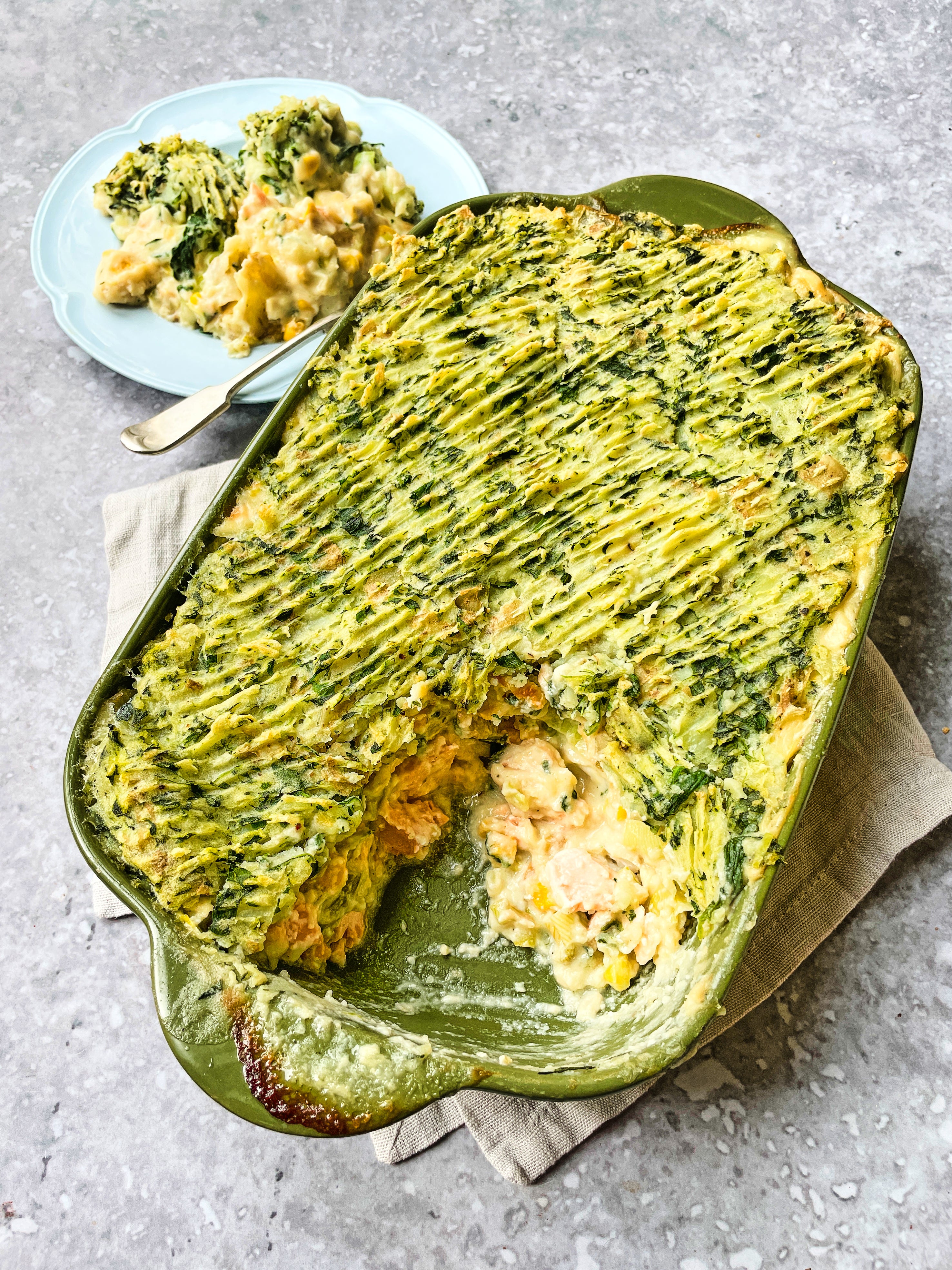 For the fish lovers creamy fish and sweetcorn pie with spinach mash will not disappoint