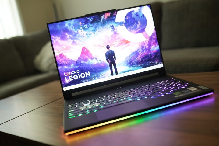 Lenovo Legion 9i front view showing RGB lighting.