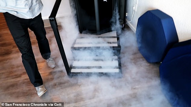 Footballers and athletes will use these high-tech pieces of equipment to mitigate any additional stresses on the body. Here, nitrogen gas escapes from a cryotherapy chamber