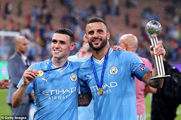 Phil Foden (left) and Kyle Walker (right) recorded more than 5,000 minutes last year