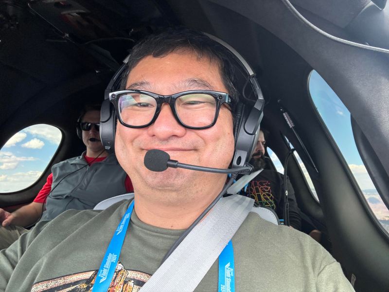 Dean Takahashi is flying a Cirrus Vision Jet over the Grand Canyon.