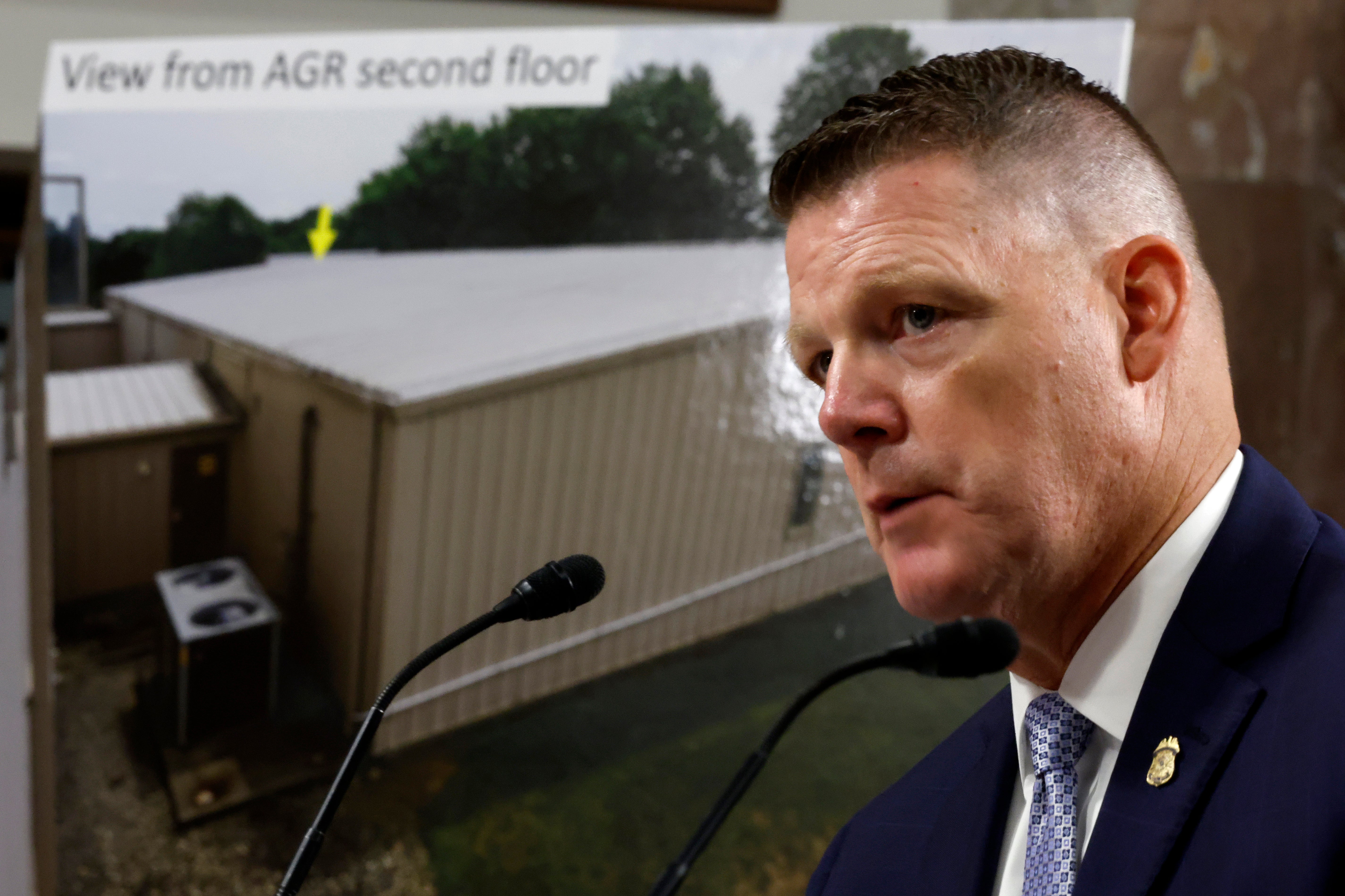 Acting U.S. Secret Service Director Ronald Rowe Jr.'s glasses are fogged as he testifies before a joint hearing of the Senate Judiciary and Homeland Security and Government Affairs committees in the Dirksen Senate Office Building on Capitol Hill in July 2024 in Washington, DC.