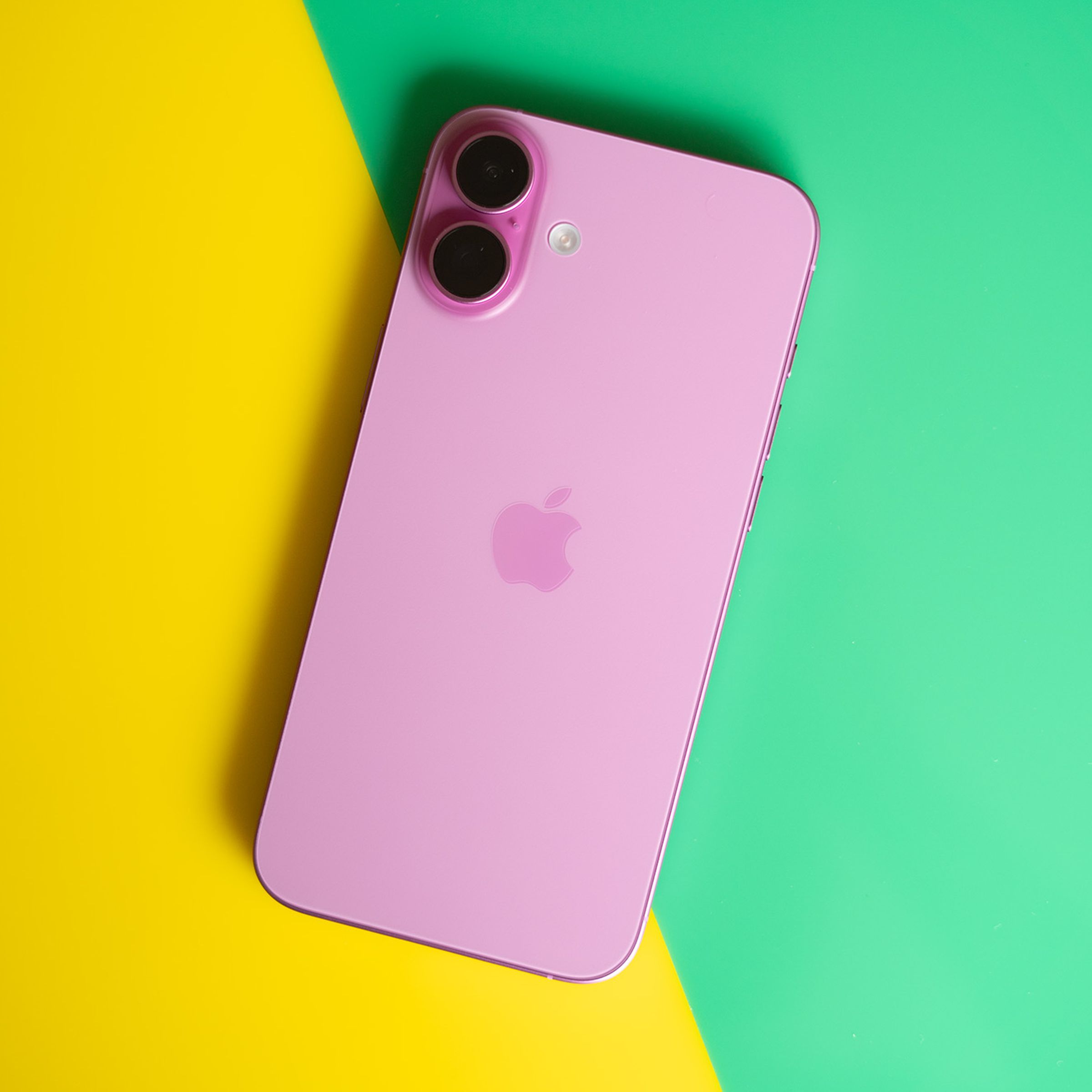 iPhone 16 Plus in pink.