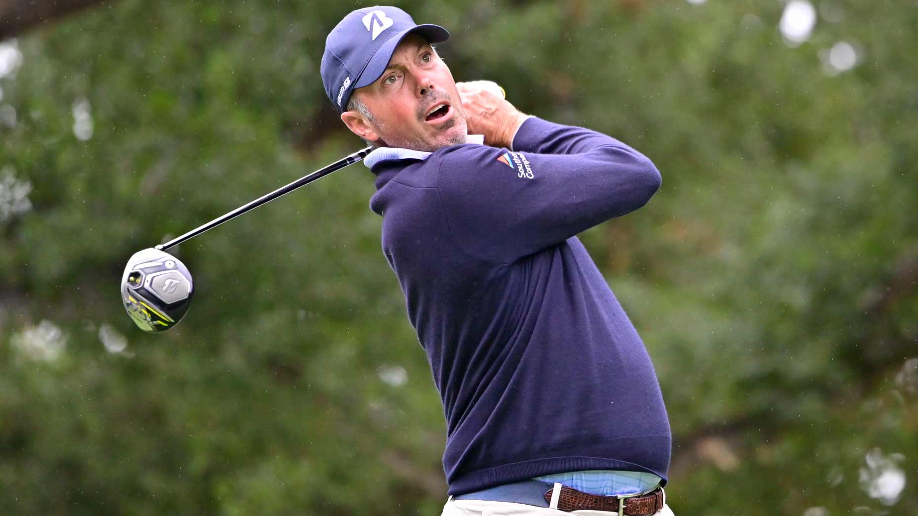 PGA Tour pro Matt Kuchar plays his shot on the sixth tee during the final round of the 2020 ZOZO Championship at Sherwood Country Club.