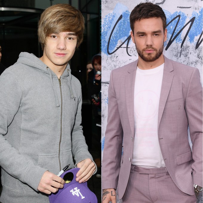 Liam Payne poses then and now