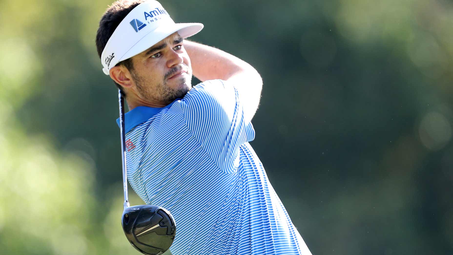 Pro golfer Beau Hossler plays his shot from the 16th tee during the second round of the 2024 Sanderson Farms Championship at the Country Club of Jackson.