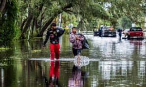 A flooded street in Tampa, Florida