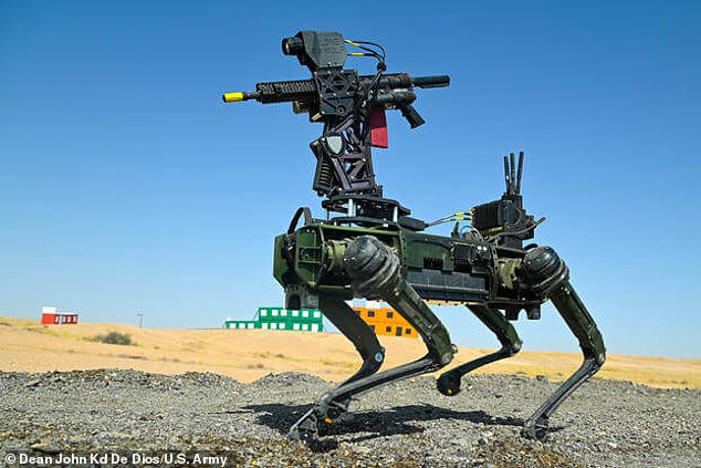 The US Army recently carried out testing of a new war machine in the Middle East. The Lone Wolf robot dog was designed to take down enemy drones