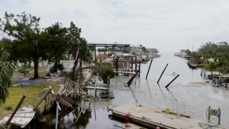 Drone footage shows destruction left by Hurricane Helene in Florida – video