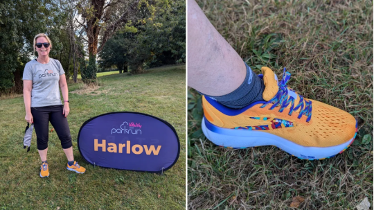 Deputy Editor Claie in her fancy shoes at her local parkrun