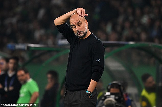 Guardiola has maintained his side are playing well but the Man City boss has plenty to ponder