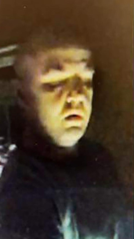  A blurry image of suspect Nicholas Wayne Hamlett accused of killing a man, stealing his identity and faking a bear attack to cover up hiker Brandon Andrade's murder