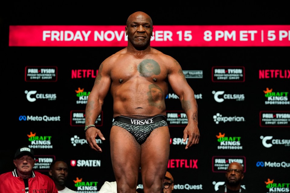 Tyson hit the scales at 228.4lb