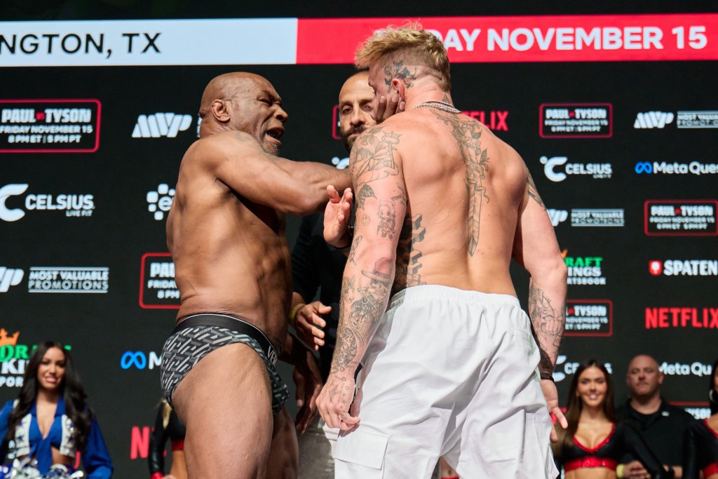 Mike Tyson Slaps Jake Paul at Weigh-in Before Fight: Video