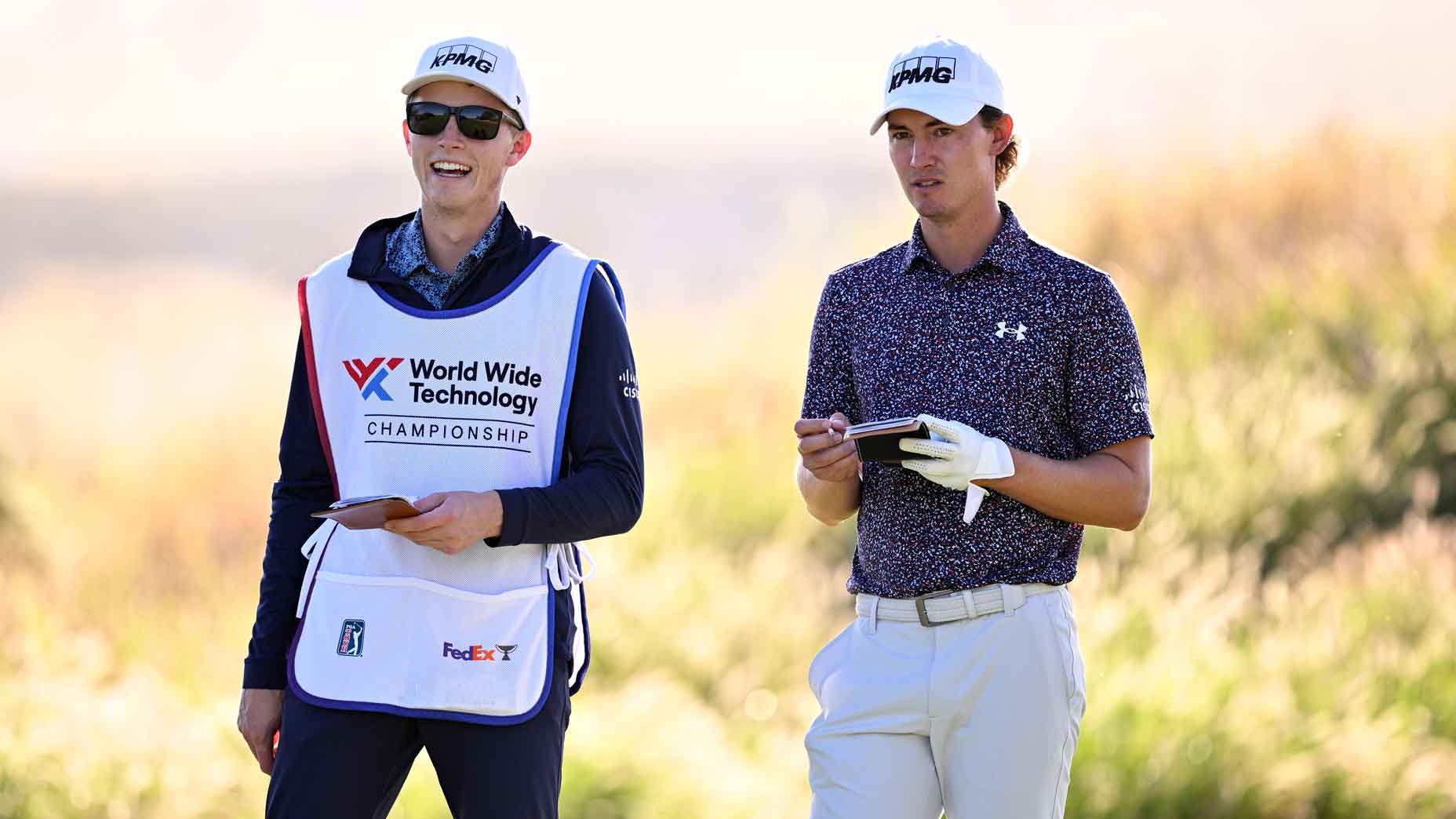 Maverick McNealy of the United States prepares to pl his shot from the fourth tee during the second round of the World Wide Technology Championship 2024 at El Cardonal at Diamante on November 08, 2024 in Cabo San Lucas, Mexico.