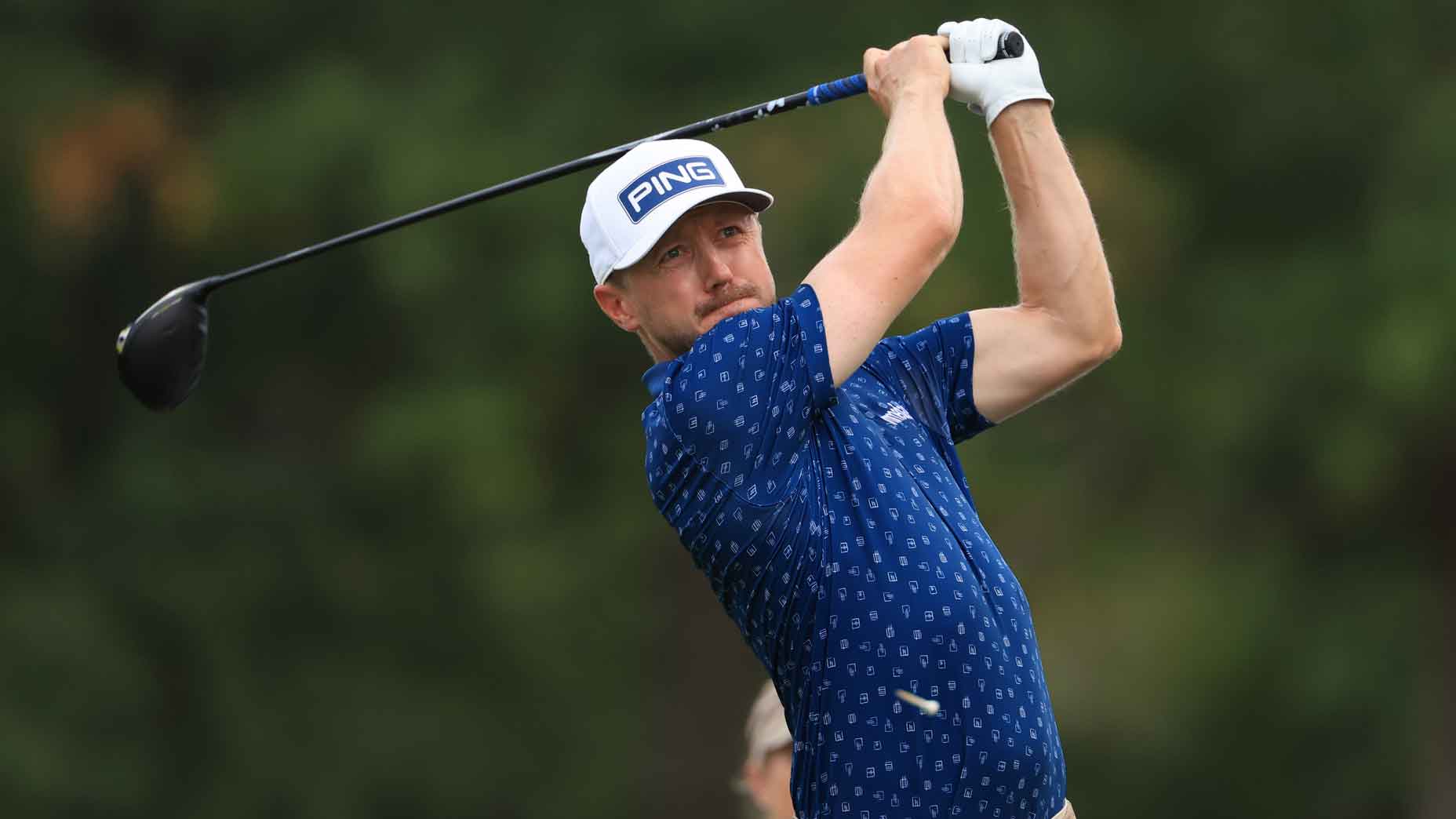 Mackenzie Hughes of Canada plays his shot from the fifth tee during the second round of the Sanderson Farms Championship 2024 at the Country Club of Jackson on October 04, 2024 in Jackson, Mississippi. (