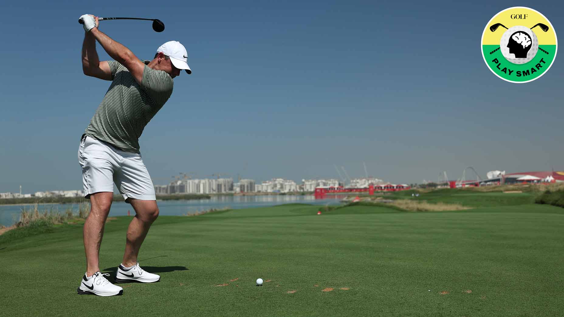 rory mcilroy hits a te shot during practice for the abu dhabi championship