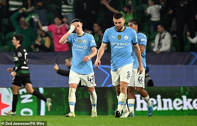 Man City suffered a chastening 4-1 loss to Sporting Lisbon in a third defeat within seven days